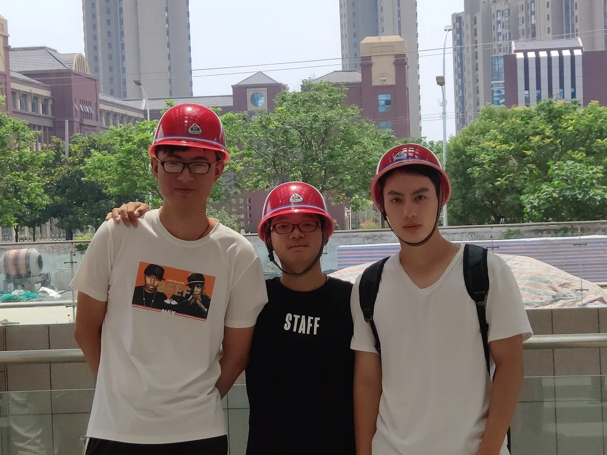 Wynn and classmates visiting a civil engineering construction site